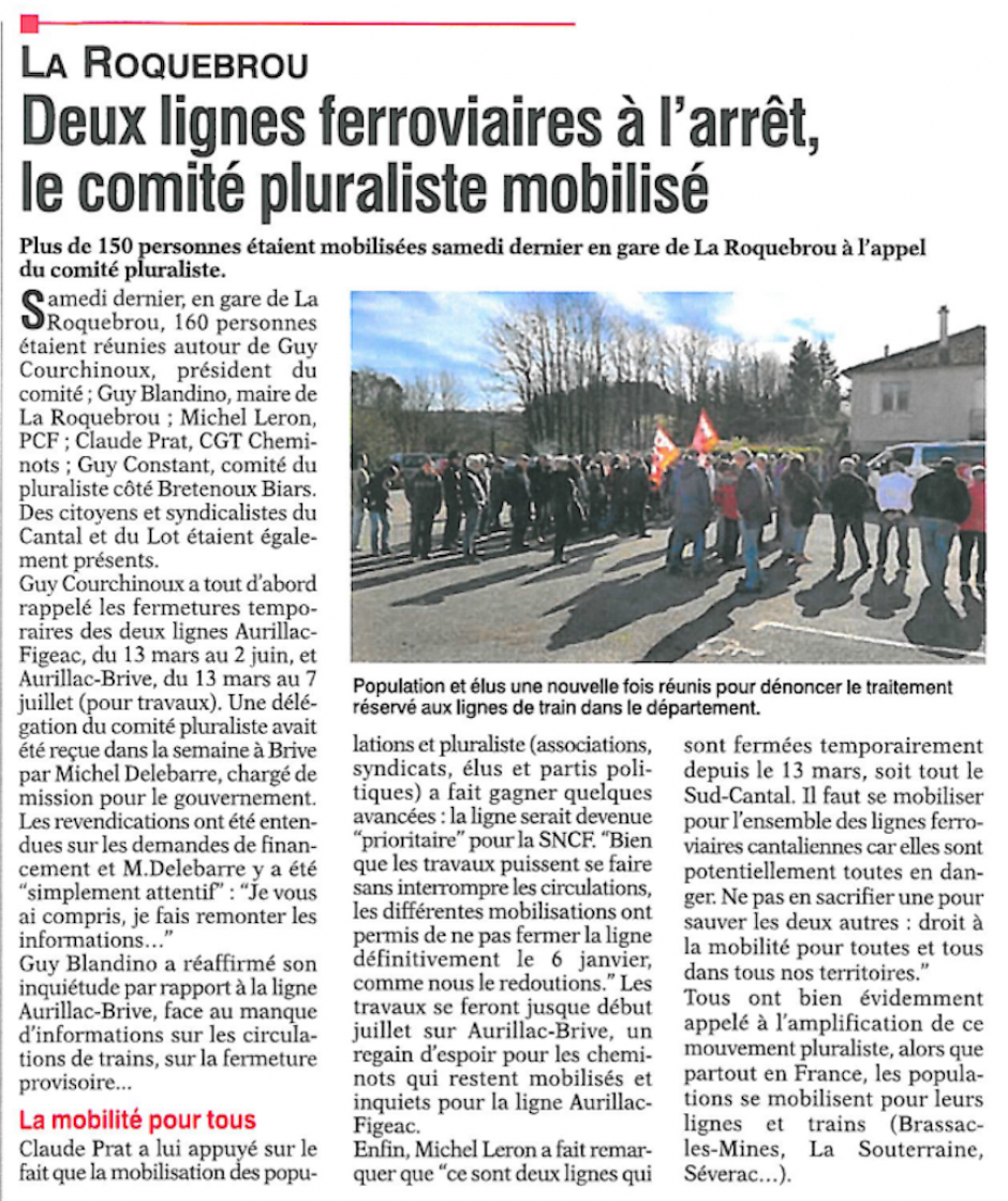 « L’Union du Cantal » du 22 Mars 2017